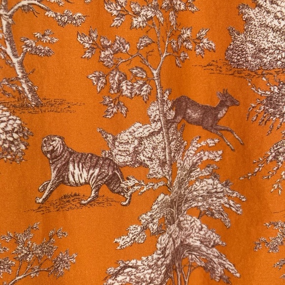 NicoBlu Capri Tunic Top in Whimsical Jungle Toile Cotton in Coral Orange Size L - Picture 8 of 9